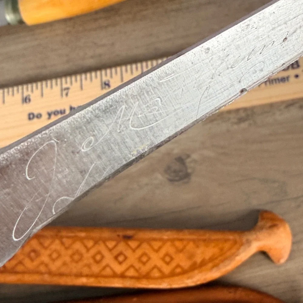 2x‎ J Marttiini Finland Hand Ground Stainless Rapala Fillet Knife Leather Sheath